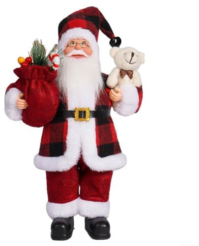 Sitzende Weihnachtsmann-Figur als fröhliche Ergänzung zu Ihrer Urlaubsdekor-Kollektion in dieser Saison und (D)