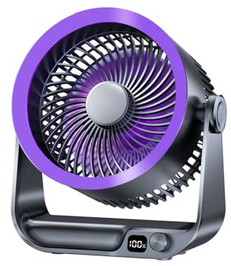 Aosun Ventilateur USB Silencieux Avec Refroidissement Puissant, 10 Vitesses RéGlables à 180° Avec éCran Led Et Fonction De Montage Mural, IdéAl Pour Chambre, Maison Et Bureau