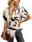 HUXRAKV Blouses for Women UK Elegant Smart Dressy Casual Short Sleeve Floral Printed Button Down Shirts Summer T-Shirts Tops,WD40-Apricot,XXL