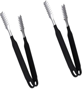 Holibanna 2Pièces Pince à Sucre Acier Inoxydable de Service Multifonctionnelles pour Aliments Bonbons Noir Dérapant pour Maison Bar