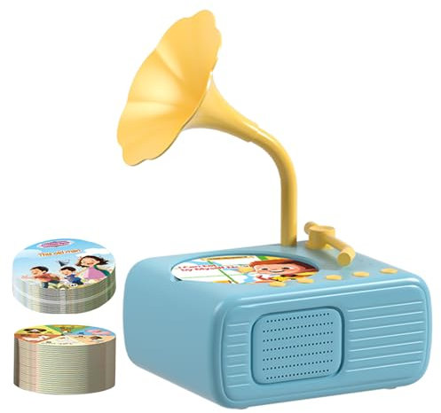Kids Phonograph Record Player - Caja de música para niños pequeños, Juguete de máquina de Sonido de Historia, Dispositivo de de Audio Retro, Estilo Interactivo, una Adorable Herramienta de