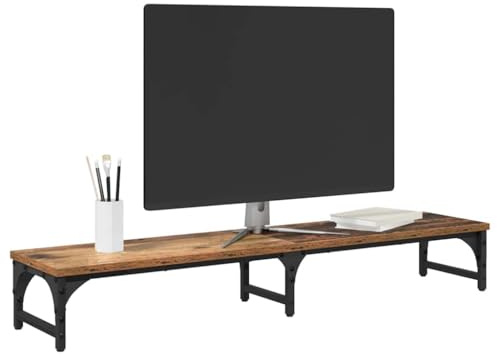vidaXL Monitorställ Gammalt trä 105 x 23 x 15,5 cm Konstruerat trä