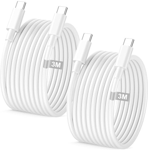 USB C-Laddningskabel 3M+3M, 2-Pack iPhone 17 16 15 laddningskabel USBC till USBC-Kabel 3M Snabbladdningskabel Typ C Telefonladdningskabel Kabel för iPhone 17 Air 16e 15 16 17 Pro Max/Plus, iPad