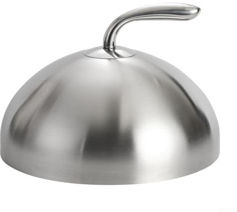 Vilgftyiet 28 cm runt rostfritt stål bifflock för Teppanyaki-panna kök matskydd effektiv värmehållning lätt att rengöra silver (silver)