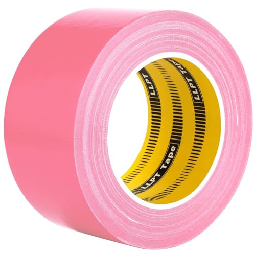 LLPT Duct Tape 60mm x 30m x 0.23mm Pink Fabric Gaffer Tape | Heavy Duty, Waterproof, Residue Free Strong Adhesive for DIY Indoor Outdoor Use
