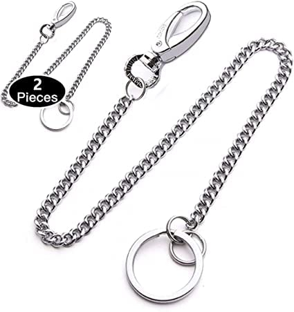 Milai Brieftasche Kette,schlüsselketten,Lange Kette aus Edelstahl,Punk-Schlüsselanhänger mit Kette für Biker Trucker Hut Kostüm Dekoration Hose Kette Jean-Kette 38 cm für Männer,Frauen