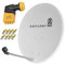 Zehnder 80cm Spiegel Schüssel Stahl + Octo LNB | 8 Teilnehmer HD Digital SAT Anlage Set hellgrau | DVB-S/S2 Full HDTV 3D 4K Ultra HD UHD Empfang