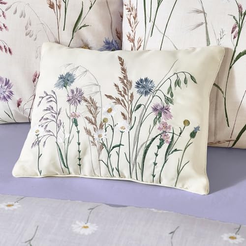 Catherine Lansfield Grasmere Floral Embroidered 30x40 cm Cushion Lilac