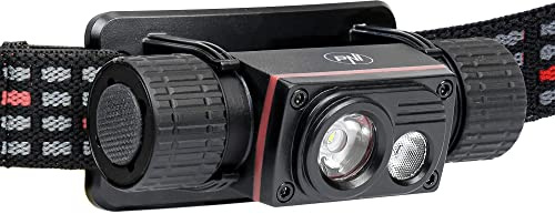 PNI Stirnlampe Adventure F80 Dual-LED Stirnlampe, Wiederaufladbare LED Stirnlampe 1000 lm, 6 W, 2200 mAh, IP68, Lange Akkulaufzeit,Verstellbare Stirnlampe für Camping, Angeln, Läuft [Energieklasse A]