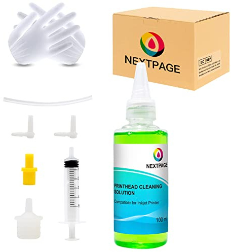 NEXTPAGE Print Head Cleaner Nozzle Cleaner for Cleaning for All Inkjet Printers Epson, Canon, HP, Light Green Liquid Printer Head Cleaning Kit Solution (1 pack cleaning LG)