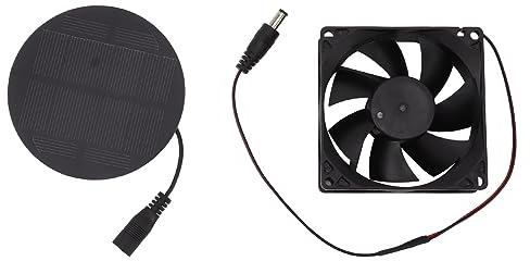 Luqeeg 3W Solarpanel-Ventilator, Tragbarer Solarbetriebener Ventilator Solarpanel-Kühlventilator für den Außenbereich Solar Abluftventilator für Hühnerstall, Gewächshaus, Tierhäuser