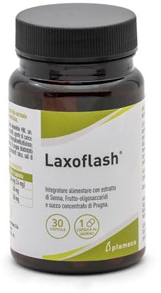 Plameca Laxoflash - Lassativo forte per stitichezza e pancia gonfia - Integratore per transito intestinale - 30 capsule