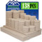 Super Sticky Felt Pads for Furniture Feet, Furniture Pads Floor Protectors (138PCS: Circular and Rectangle, Thick, Beige)