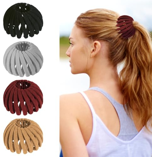 Bird Nest Magic Hair Clip - Expandable Hair Bun Maker Hair Accessories for Women Ponytail Holder Hair Bun Clip for Thin Thick Fine Curly Hair, Plastic Hair Barrettes Hair Scrunchies