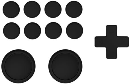 playvital Copri Analogici Tasti Silicone per Nintendo Switch/OLED, Cover Levette Analogiche per Joycon, Adesivi Pulsanti Dpad Gommini per Nintendo Switch Lite-Nero