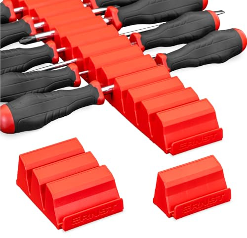 Ernst Manufacturing Screwdriver Pro - Modular Screwdriver Organizer for 26 Tools with Anti-Slip Base, Red - Made in The USA