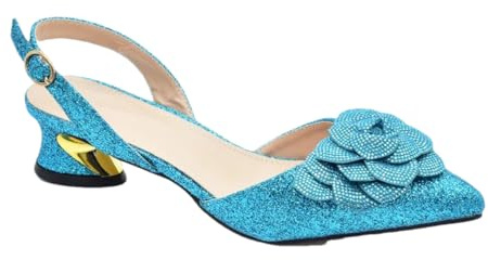 Zapatos de tacón sexy para mujer nigeriana para fiesta, Zapatos Sky Blue Only, 40.5 EU