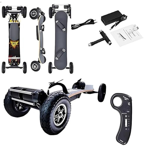 SHAHRYAR Planche à roulettes électrique 1650w avec Télécommande LCD, Vitesse Max 40 Km/H, Autonomie 20 Km, Charge Max 120 Kg, pour Débutants Adultes Et Adolescents. Leftfoot