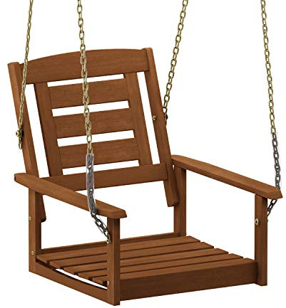 Furinno Tioman Columpio de Madera para Porche duro con Soporte de Aceite de Teca, Naturales