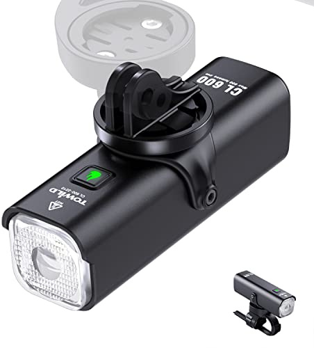 towild CL600/CL1000 Luz Bicicleta, 600/1000 Lúmenes Inteligente Luces Delantera Bicicleta LED para Desplazamiento, Recargable Impermeable IPX6 para Conducción Nocturna, 2600/4000 mAh