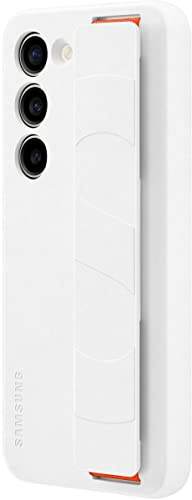 Samsung Silicone Grip Cover Custodia con laccio per mano per Galaxy S23+, Bianco