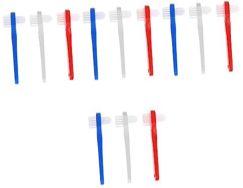 FRCOLOR 12 Pièces Brosse à Dent Outil De Nettoyage De Fausses Dents Nettoyeurs De Prothèses Dentaires Brosse à Dents Multicouche Dur Dentier Trousse De Nettoyage Plastique Petit