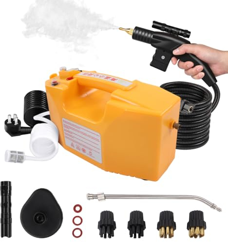 Limpiador de Vapor de Mano Máquina Limpiadora de Vapor de Alta Presión Portátil Aspiradora de Vapor con Cabezales de Cepillo para Muebles de Cocina Piso Baño Coche Azulejos de