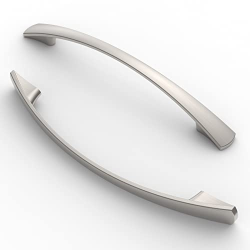 FURNIWARE 5 Stück Schrank- und Küchengriffe 128mm Lochabstand Nickel gebürstet