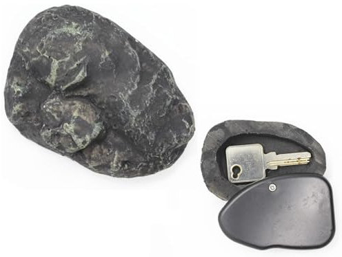 Hide Key Rock Fake Stone Spare A Key Hide Geocache Secret Storage Container Looks Feels Real Diversion Safe for Outdoor Garden Shed Yard Box Geocaching