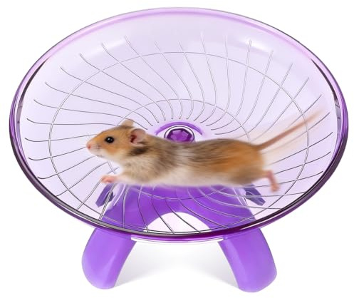 POPETPOP Silent Hamster Running Wheel 7.08 Inch Exercise Saucer with Low Noise and Smooth Edges for Small Pets Like Hamsters Gerbils Hedgehogs
