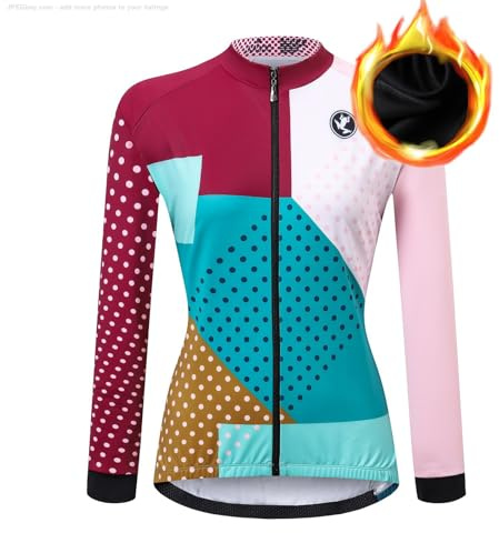 UGLY FROG 2025 Inverno，Vello，Magliette,Ciclismo Donna, Maglia Maniche Lunghe，Abbigliamento，Mountain Bike Waer per Temperatura Esterna 5-15°C