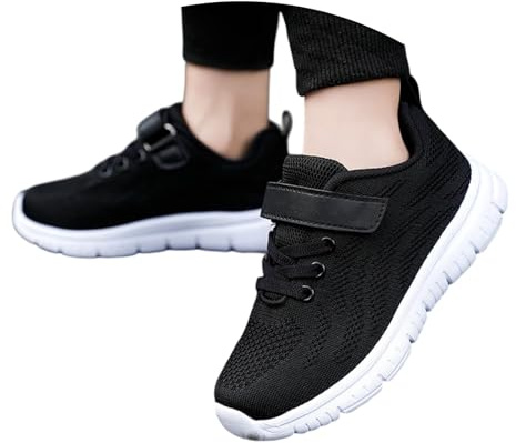 Basket Enfant Garcon Chaussure 4-12 Ans Garçon Fille avec Baskets Unisex Chaussures de Running Blanches Léger Respirant Sneaker 26-37 Fille Antidérapant Chaussures de Course Tennis