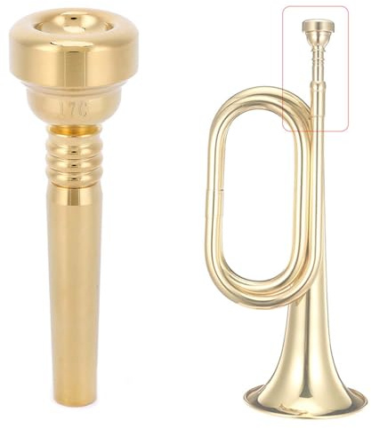 Kvalitet Trumpet Munstycke för Nybörjare | Stylish Gold Plated Brass 17c Design | Robust Tillbehör för Musikinstrument