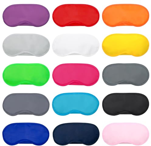 Förpackning med 30 ögonmask-set, sovmask med näsdyna och elastisk rem, flerfärgade sömnmasker, lätt ögonbindel för resor, hem, hotell och fest, mörkläggande sovmasker för kvinnor och män