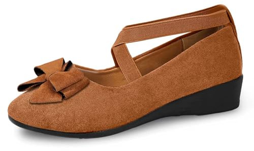 Generisch 2026 Couleur Unie Sangle Élastique Chaussures Décontractées Un Pied Étrier Chaussures Confortables Chaussures Femmes Classique Nylon, marron, 38 EU