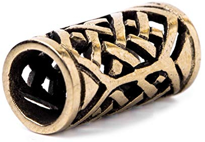 Windalf Celtic Vintage Bart & Haar Perle ISGARD 15 mm Lucky Boho Knotenkraft Vikings Haarschmuck Bartperle Hochwertige Bronze