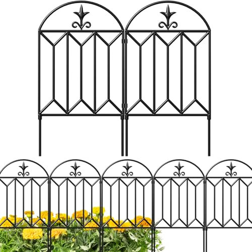 Amagabeli Trädgård hem dekorativt trädgårdsstaket rostsäkert utomhus landskap vajer staket hopvikbar uteplats kantsektion staket blomma säng djurbarriär inredning palett – 61 cm (H) x 61 cm (B) – 5