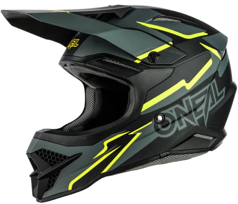 O'NEAL | Motocross hjälm | MX Enduro | ABS-skal, säkerhetsstandard ECE 22.05, ventilationsöppningar för optimal ventilation och kylning | 3SRS Helmet Voltage | Vuxna | Svart neongul | Storlek XXL