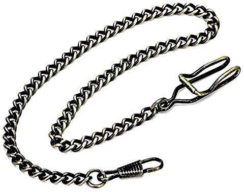 Clip Taschenuhr Kettenuhr Vintage Metalllegierung Kette Zubehör für Ihre Taschenuhr (Schwarz/Silber/Bronze/Gold), Bronze