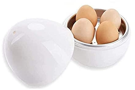 LuukUP Cuiseur à ?ufs pour Micro-Ondes-Durable Bouton Conception avec Ventilation Trous 4 Oeufs Micro-Ondes Rapide Oeuf Appareils De Cuisson-Cuisine Maison Accessoires