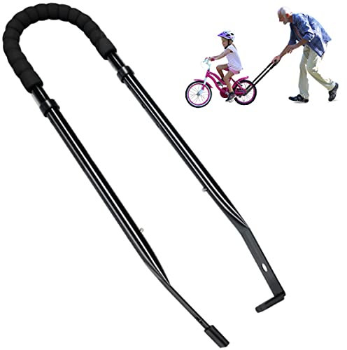 HANDSONIC Children Bike Training Handle Bicycle Accessories for Kids, Bike Balance Push Bar for Kids, Adjustable Safety Trainer Handle for Toddler Bike
