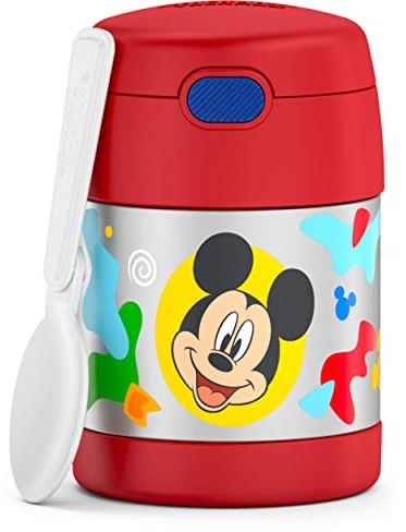 Thermos FUNTAINER 10 Ounce Stainless Steel Vacuum Insulated Kids Food Jar with Spoon, Preschool Mickey