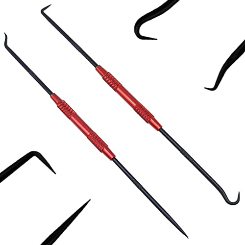 QISF 4 Pièces Jeu de Crochets et d’aiguilles | Design à Double Extrémité | Kit d'outils Crochets pour Le Retrait de Joints Toriques