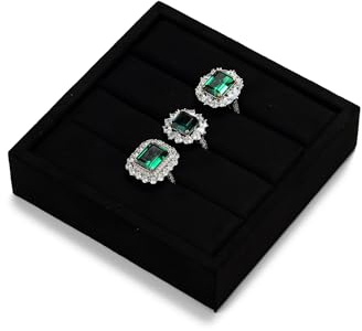 Oirlv Black Ring Storage Tray Velvet Ring Earring Display Tray