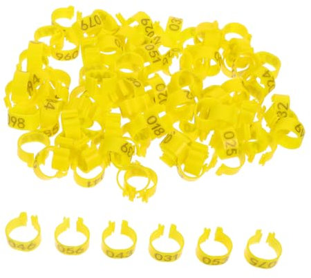 CORHAD 100 Stück Taubenfußringe Mit Zahlenclip Aus Bruchfestem Abs Kunststoff Zum Kennzeichnen Von Geflügel Und Brieftauben Für Vogelhaltung Und Geflügelzucht