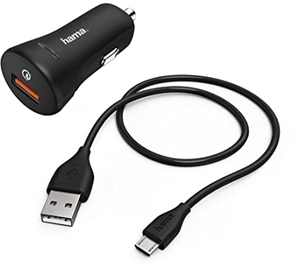 Hama Kit chrge All.cig, Micro-USB, 3 A, chrg. QC3.0 + Micro-USB-Kabel, 1,5 m, nr
