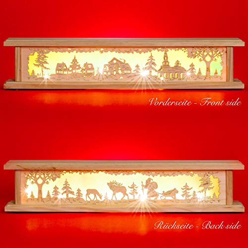 SIKORA beleuchtete LED Holz Schwibbogen Erhöhung inklusive Trafo 2 Motive 2 Längen B:8cm, Farbe/Modell:Länge 57 cm (B21)