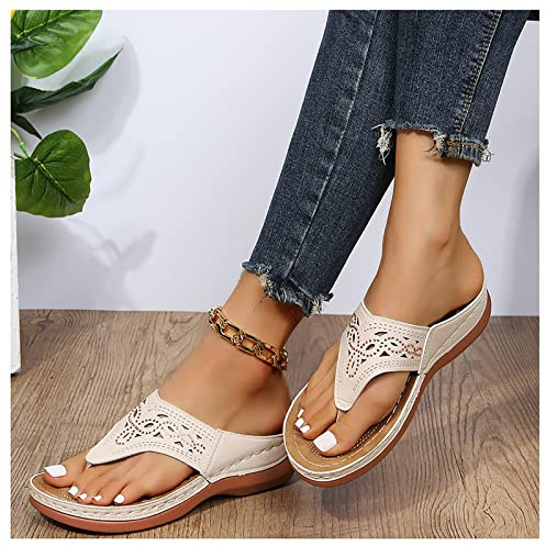 Sandali Infradito da Donna, Pantofole con Plateau con Strass Cavi da Donna, Comode Scarpe da Esterno