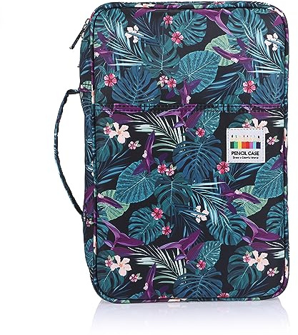 BSTKEY 300 Slots Pencil Case Pencil Wrap for Colored Pencils, Large Capacity Pencil Holder Pen Pouch Bag Stationery Organizer Case (Turtle Bamboo)