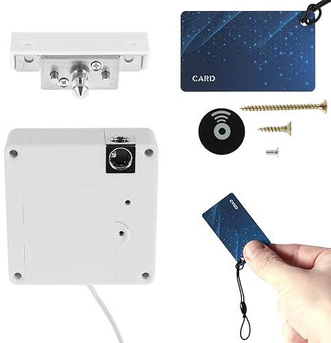 Der Hidden Smart Cabinet Lock Safe RFID Schublade Schloss Schlüssellose NFC -Schrank Sicherheitsschaltschublade Batterie Batterie betriebene unsichtbare Schrankschloss für Möbelschublade(weiß)